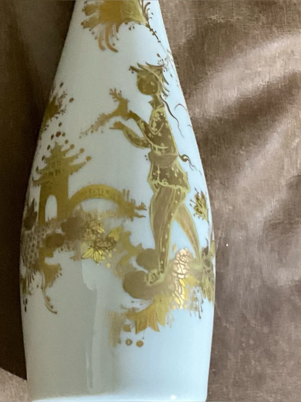 Vintage Rosenthal Studio Linie 100th Anniversary Gold Figural Vase Germany